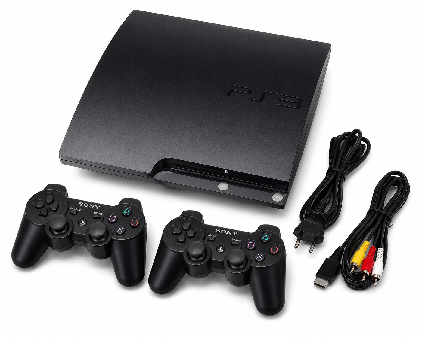 Sony PlayStation 3 (PS3) Slim Console – UK Used + 2 Original Wireless Controllers 160gb + 🎁 FREE GIFT
