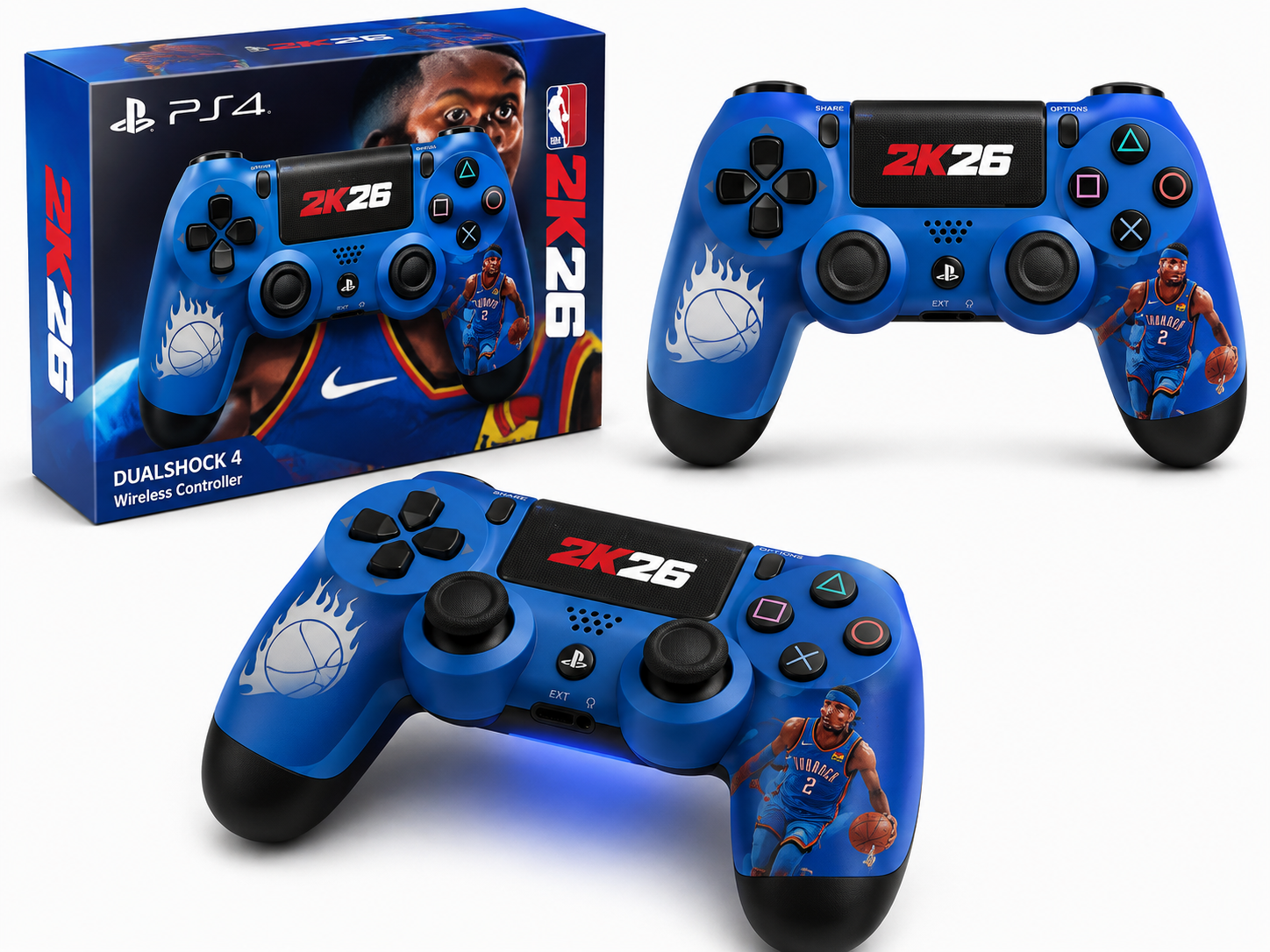 Sony PlayStation 4 (PS4) DualShock 4 Wireless Controller – NBA 2K26 Blue Edition