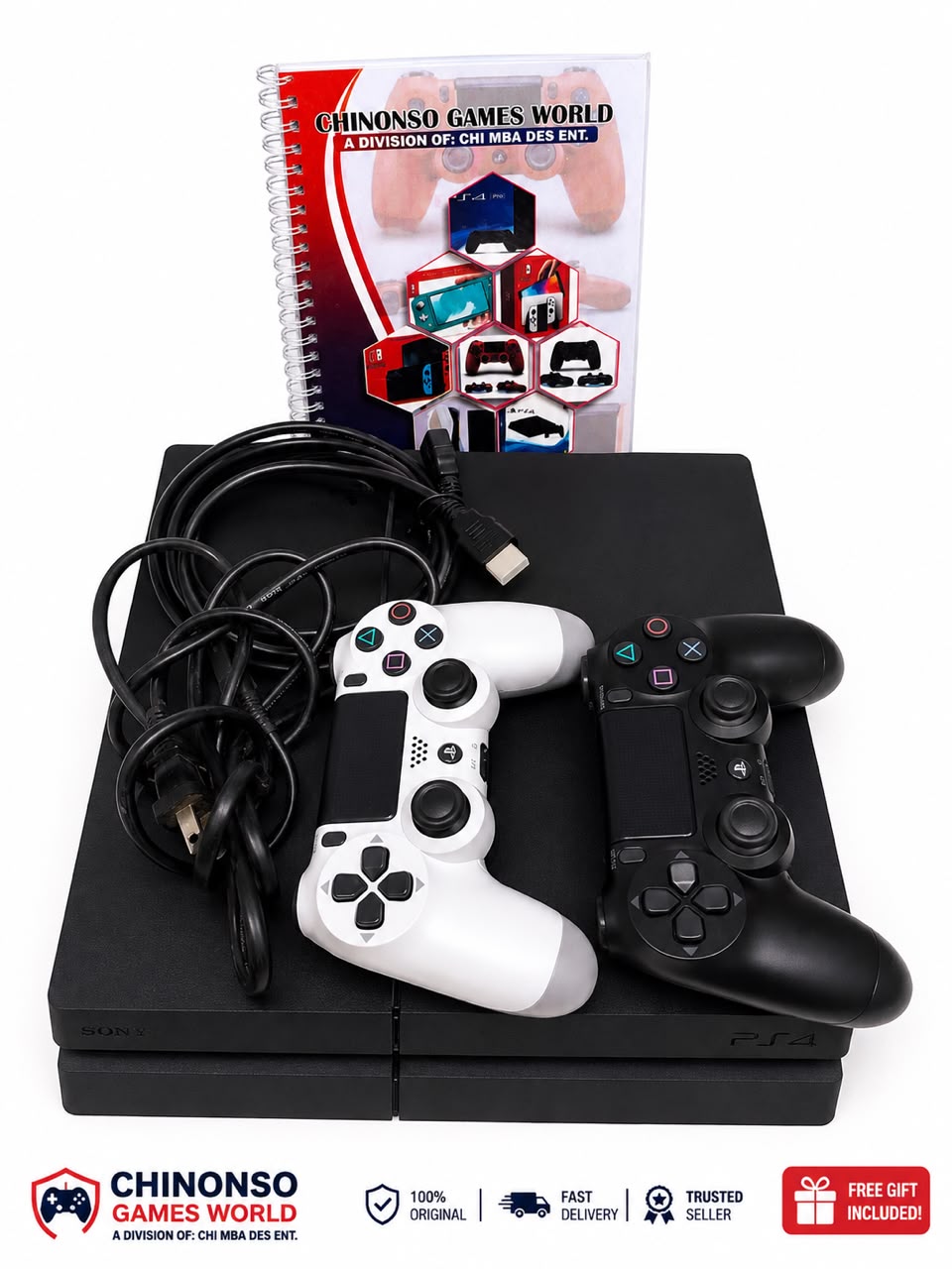 Sony PlayStation 4 (PS4) Fat Console – UK Used + 2 Original Controllers + 🎁 FREE GIF