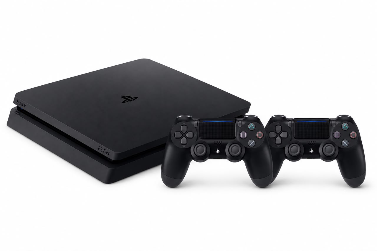 Sony PlayStation 4 (PS4) Slim Console – UK Used + 2 Original Controllers + 🎁 FREE GIFT