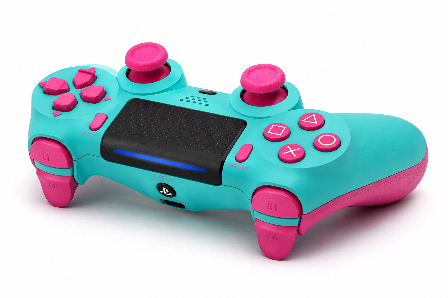 Turquoise & Pink PS4 Wireless Controller